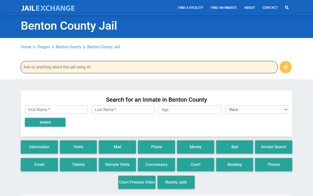 Benton County Jail facility used for 72 hour booking in Oregon