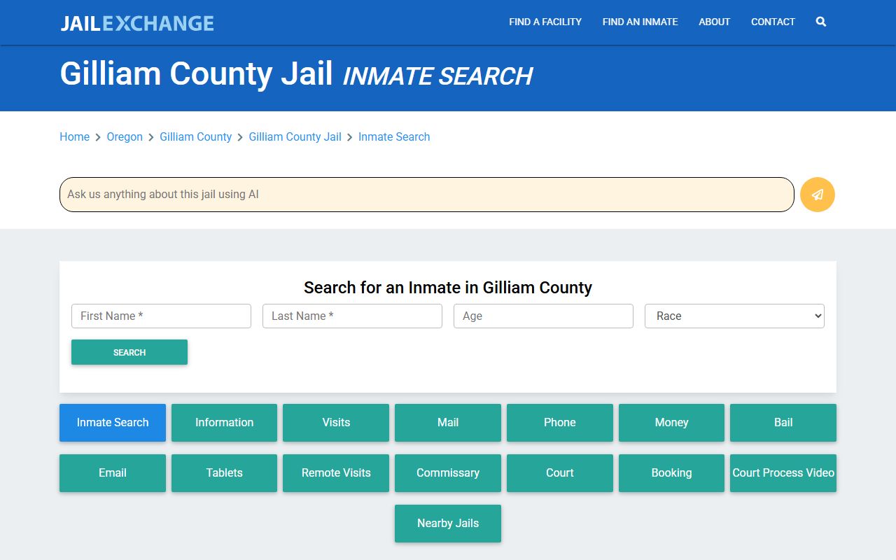Gilliam County jail and 72 hour booking facility information for Condon Oregon