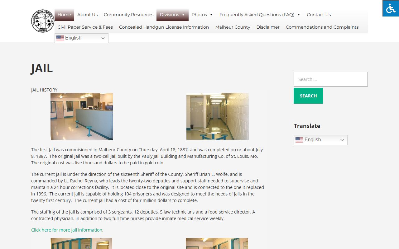 Malheur County Sheriff office and jail for booking records in Vale Oregon